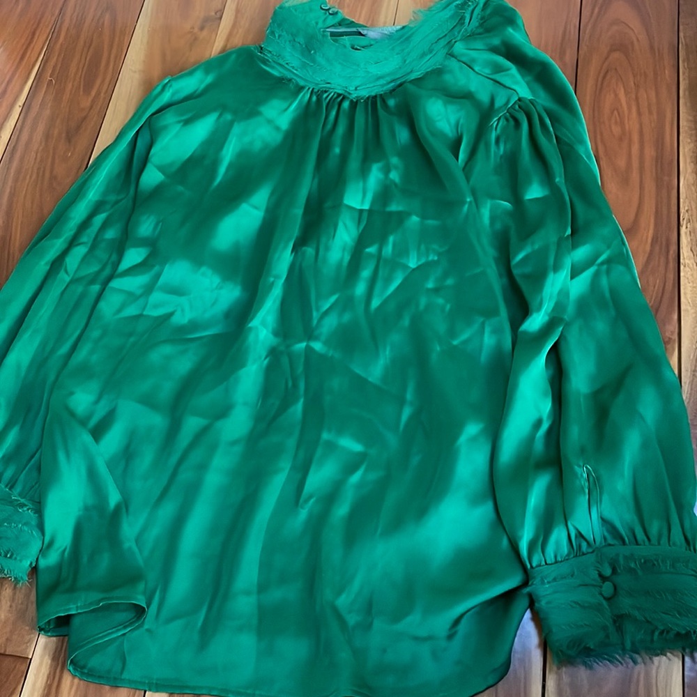 Green mock neck
